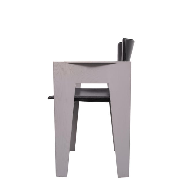 Leather & Wood Dining Chairs by Arnold Merckx for Arco, 1980s, Set of 5 For Sale - Image 4 of 18