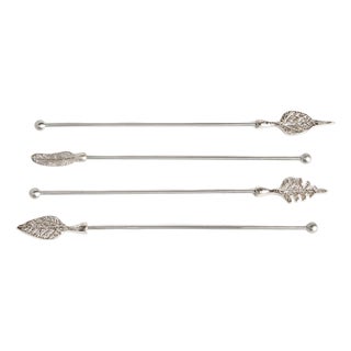 Leaf Swizzle Sticks, Set Of 4 For Sale