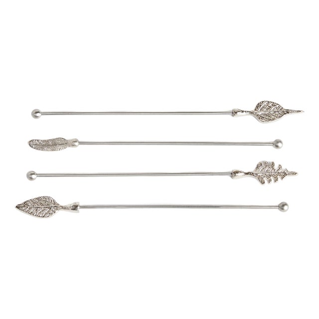 Leaf Swizzle Sticks, Set Of 4 For Sale