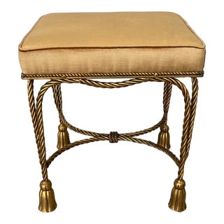 Italian Vintage Faux Rope Bench For Sale