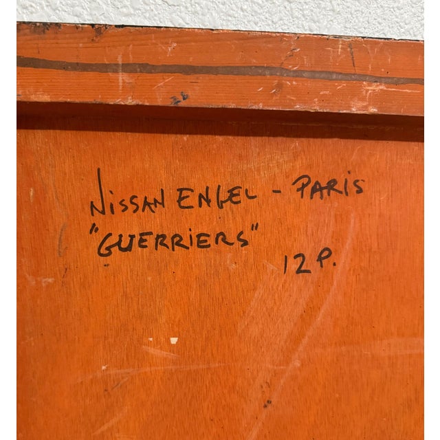 Nissan Engel, Mod French Oil Painting Semi Abstract Colorful Composition Israeli Nissan Engel, c.1950's-1960's For Sale - Image 10 of 11