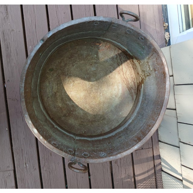 American 19th Century Large Copper Cooking Vessel/Tub For Sale - Image 3 of 7