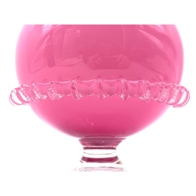 Mid-Century Goblet in Ceralacca Pink Opal Glass with Morrise Decoration, Italy, 1960s For Sale - Image 12 of 14