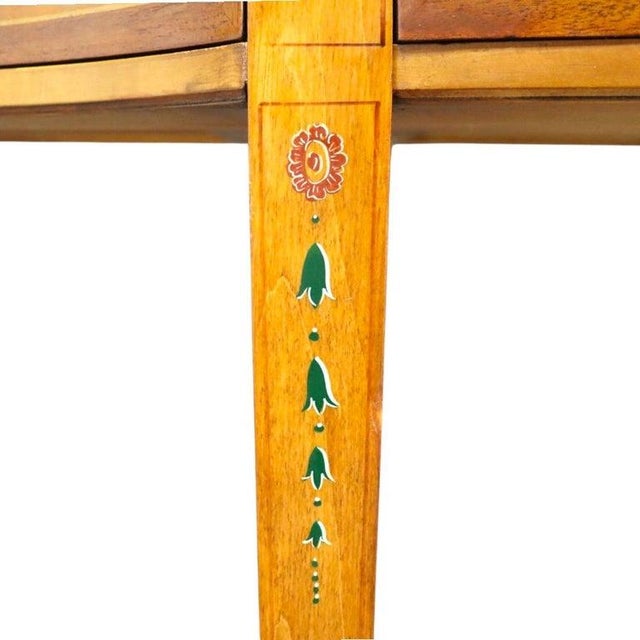 Brown Wellington Hall Reproduction Adams Decorated Satinwood & Mahogany Table C1930 For Sale - Image 8 of 14