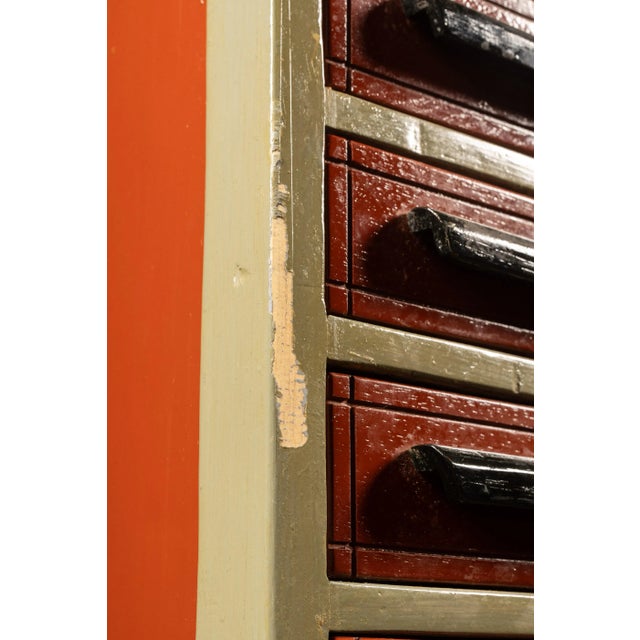 Vintage 102-Drawer Industrial Wheeled Parts Cabinet For Sale - Image 11 of 12