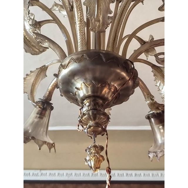 Murano Glass Chandelier, Italy, 1930s For Sale - Image 4 of 6