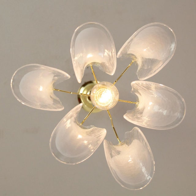 Petal Suspension Lamp in Murano Crystal and White Glass, Italy, 1990s For Sale - Image 12 of 13