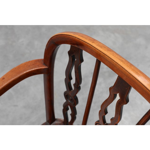 Brown English Windsor Armchair with Oak Seat and Spindle Back, 1800s For Sale - Image 8 of 13