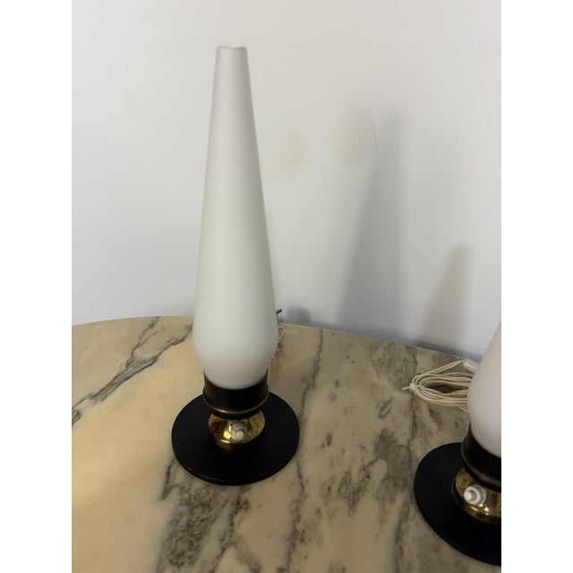 Metal Italian Bedside Lamps in the style of Stilnovo, 1950, Set of 2 For Sale - Image 7 of 15