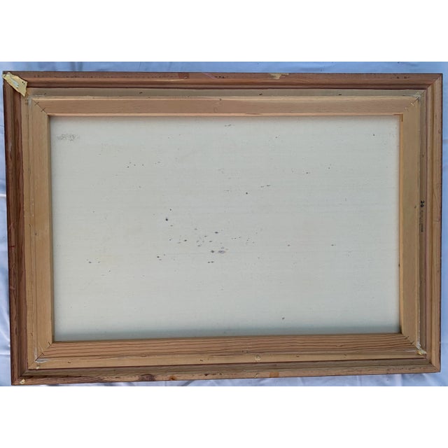 Blue Waterfall Painting in wood frame