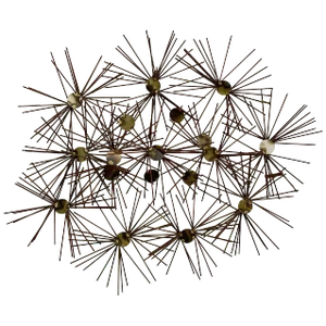 Mixed Metal Wall Sculpture Signed Greenberg, 1968