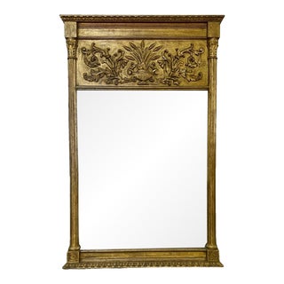Large Neoclassical Style 20th Century Antique Italian Giltwood Mirror For Sale