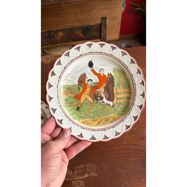 Early 20th Century A Very Fine Set of 6 Wedgwood Equestrian and Fox Hunting Scene Plates, Circa 1920's For Sale - Image 5 of 17
