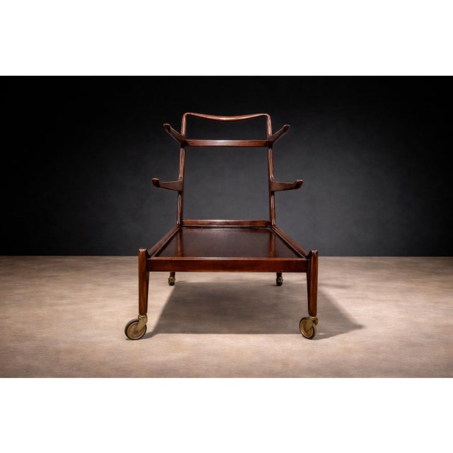 Bar Cart in Rosewood & Glass, Carlo Hauner and Martin Eisler, 1950s - Lot 193 For Sale - Image 9 of 14