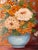 1980s Vintage J. Romero Floral Still Life Oil on Artist Board Painting, Gold Wood Framed For Sale - Image 10 of 13