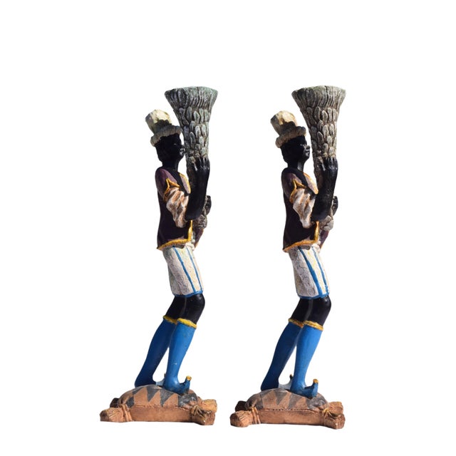 Blackamoor Mid 20th Century Venetian Blackamoor Figural Candlesticks For Sale - Image 4 of 9