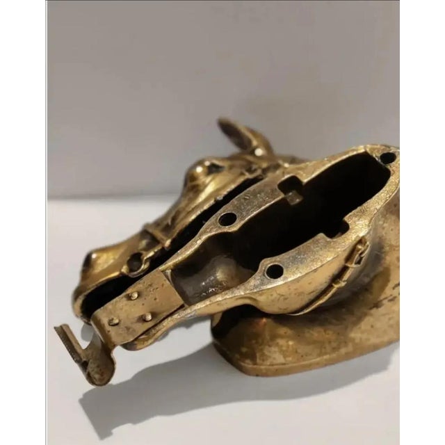 1960s Ted Arnold Ltd. Brass Tone Metal Horse Head Tape Dispenser For Sale - Image 4 of 10