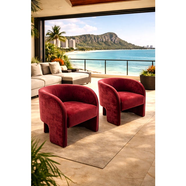 Lexa Velvet Lounge Chair For Sale - Image 4 of 8