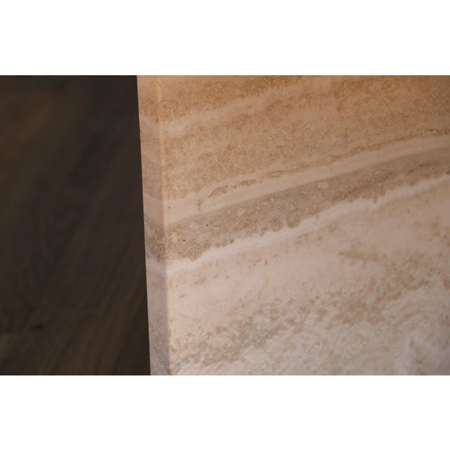 1970s Italian Travertine Triangular Two-Piece Coffee Table For Sale - Image 16 of 18