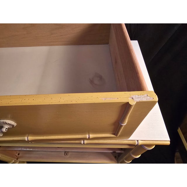 1970s Thomasville Allegro Yellow Faux Bamboo Dresser, Attributed For Sale - Image 12 of 17