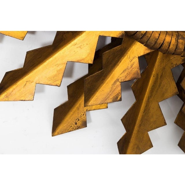 1920s Antique Golden Arrows Sunburst Mirror For Sale - Image 5 of 9