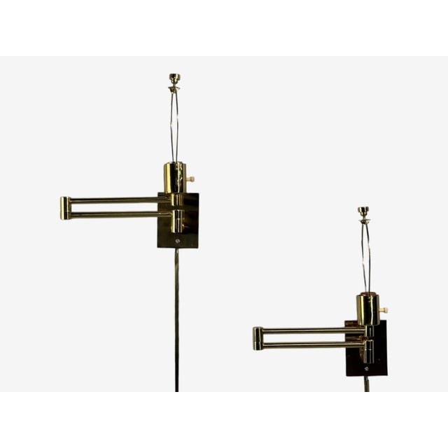 1970s George Hansen, Articulating Wall Lights, Polished Brass, Spain - a Pair For Sale In New York - Image 6 of 14