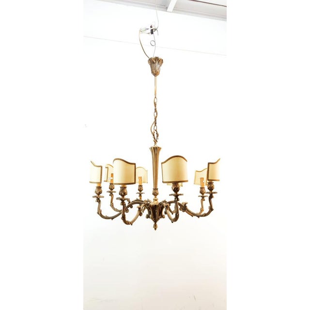 Vintage Chandelier with Parchment Fans For Sale - Image 13 of 18