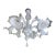 Transparent and Milky-White Murano-Style Venetian Glass Chandelier With Floral and Leaf Accents For Sale