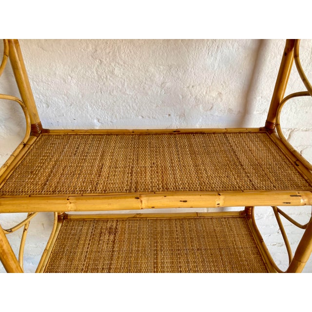 Vintage Italian Wicker and Rattan Shelving Unit, 1970s For Sale - Image 11 of 15