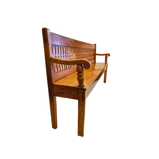 This Biedermeier bench was crafted in Southern Germany around 1830 and is made entirely of solid cherrywood with a warm,...