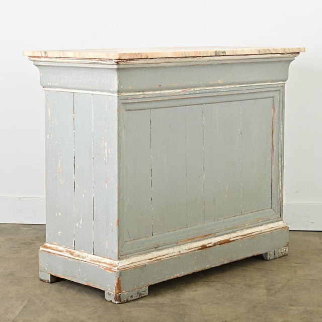 French 19th Century Marble-Top Painted Shop Counter For Sale In Baton Rouge - Image 6 of 15