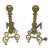 Antique Georgian Style Brass Ball-Top Andirons—A Pair For Sale