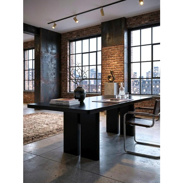 Large vintage table from the 1970s/1980s by ultom italia, featuring a strong visual presence and perfectly contemporary...