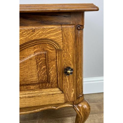 Vintage French Bedside Tables in Oak, Set of 2 For Sale - Image 6 of 13