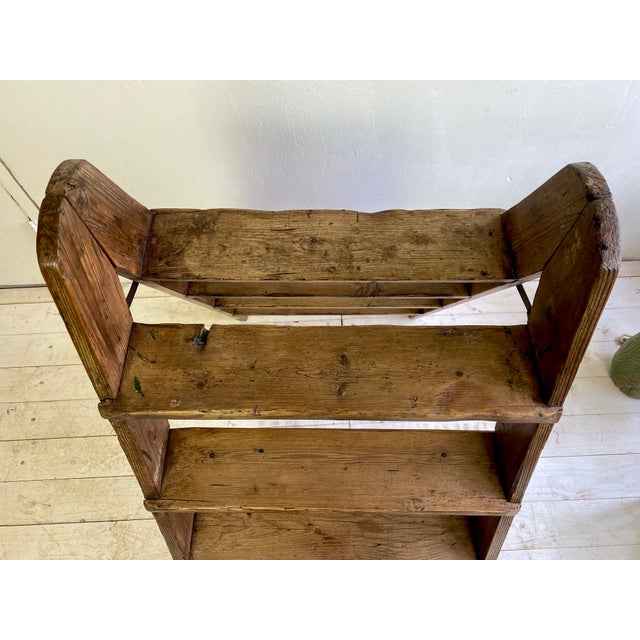 Pine-Wood Folding Step Ladder, the Netherlands, 1940s For Sale - Image 12 of 18