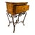 Spanish Revival Vintage Tessellated Burl Wood Table on Wrought Iron Base For Sale - Image 3 of 8