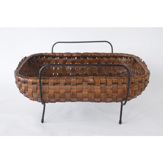 Mid-Century Modern Vintage 1950s MCM Italian Magazine Basket Catch All For Sale - Image 3 of 10