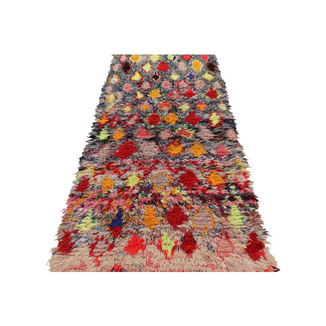 1950s Vintage Moroccan Shag Rug With Colorful Geometric Patterns, From Rug & Kilim For Sale - Image 5 of 7