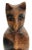 This is an interesting piece hand carved from a solid piece of wood. Whimsical with an almost human face. Cat stands 10.5"...