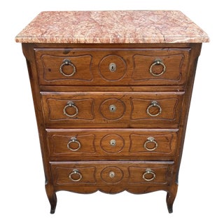19th Century French Marble Top Bedside Chest For Sale