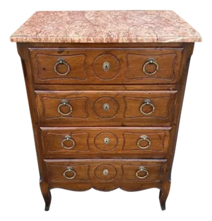 19th Century French Marble Top Bedside Chest