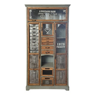 Display Cabinet in Metal and Wood, 1980s For Sale