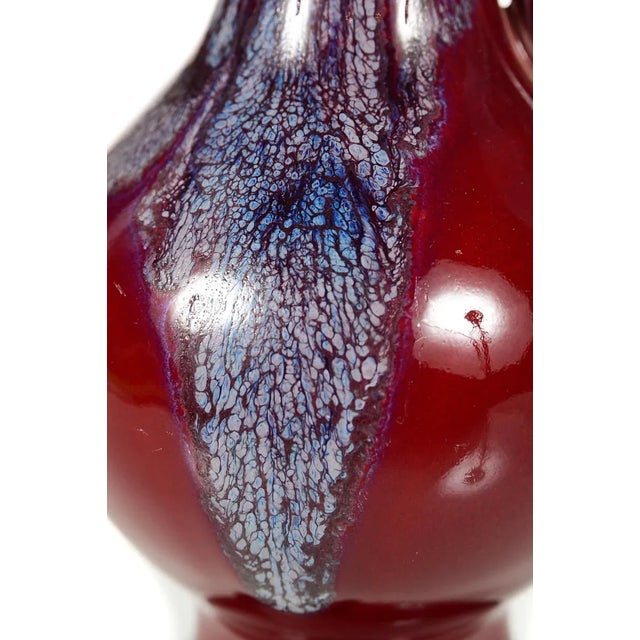 Chinese Red Flambe Vases - A Pair For Sale - Image 4 of 9
