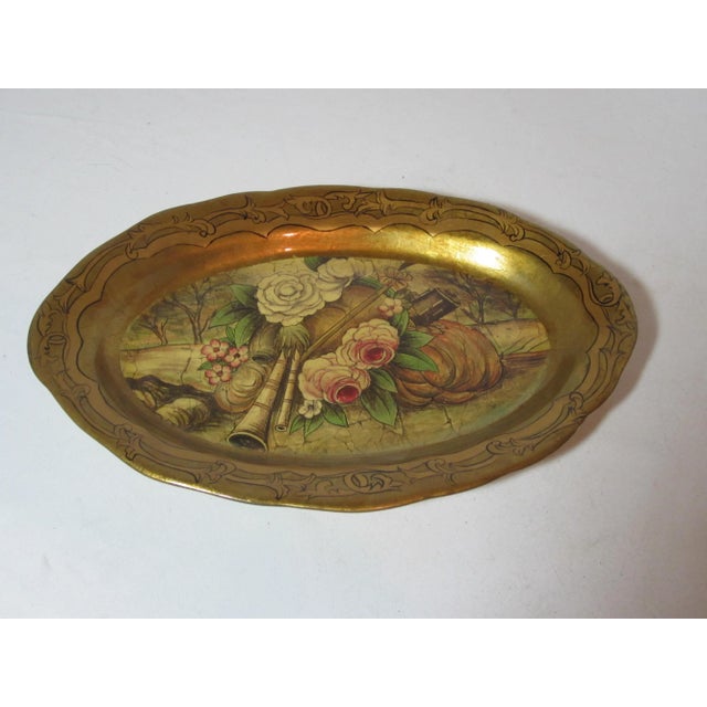 Hollywood Regency Decorative Oval Platter For Sale - Image 9 of 9