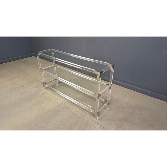 1970s Chrome and Acrylc Glass Console Table, 1970s For Sale - Image 5 of 14