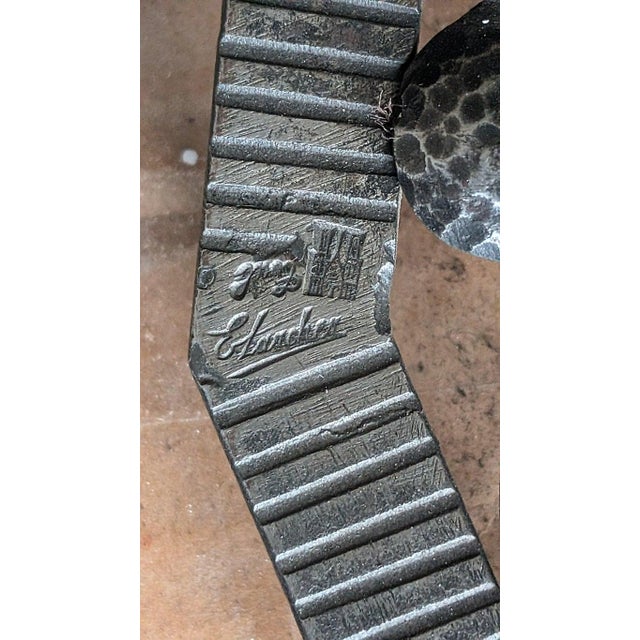 1930s French Art Deco Wrought Iron Mirror Signed by Elarcher For Sale - Image 5 of 6
