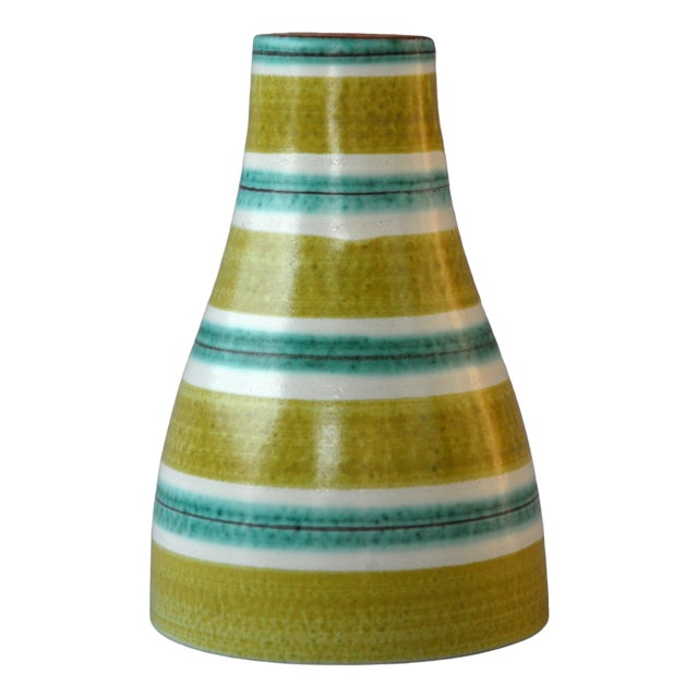 Hand Painted Candlestick by Stig Lindberg for Gustavsberg, Sweden, 1950s For Sale