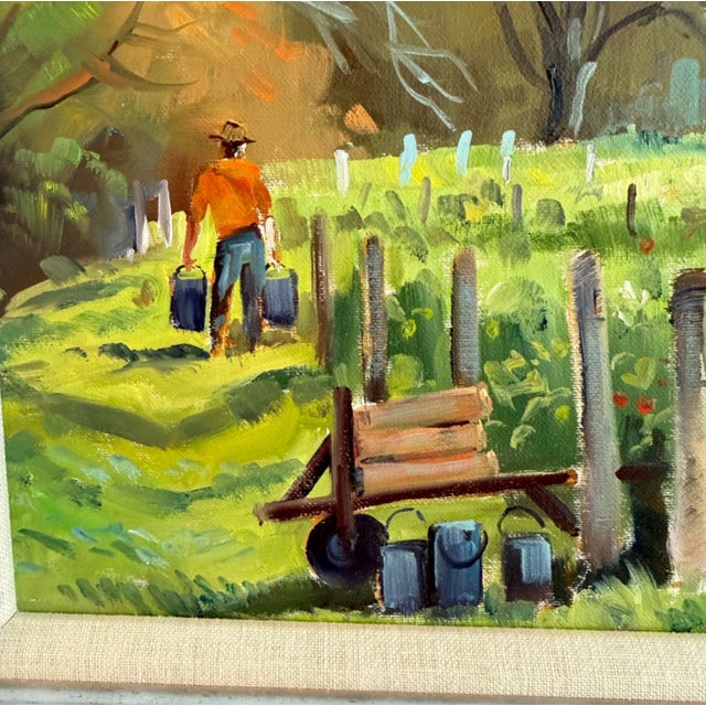 E. Papps Original Oil Painting Cottage in the Field – Signed For Sale - Image 10 of 12