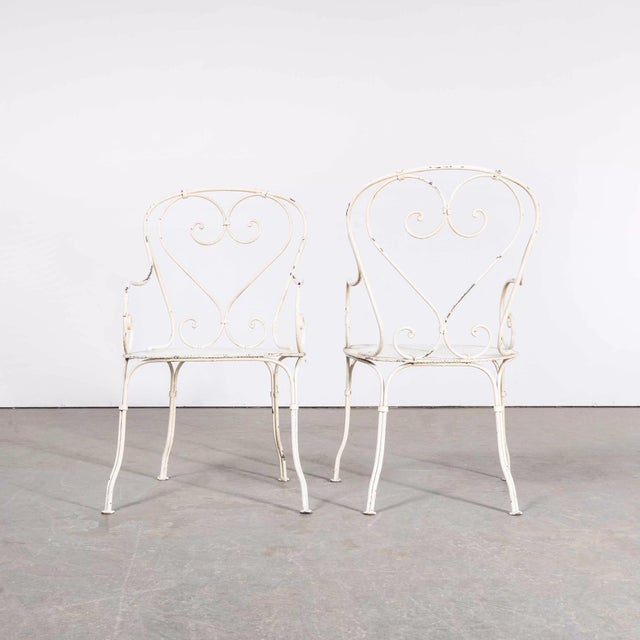French Garden Chairs with Perforated Seats, 1960s, Set of 2 For Sale - Image 3 of 11
