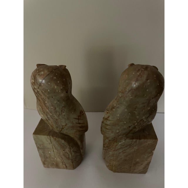 Marble Owl Bookends, 1950s, Set of 2 For Sale - Image 4 of 8